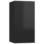 Mobili Porta TV 2pz Nero Lucido 30,5x30x60 cm Legno Multistrato