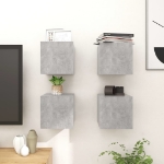 Mobili Porta TV a Parete 4pz Grigio Cemento 30,5x30x30 cm