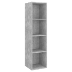 Mobile TV Parete Grigio Cemento 37x37x142,5cm Legno Multistrato