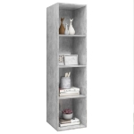 Mobile TV Parete Grigio Cemento 37x37x142,5cm Legno Multistrato