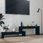 Mobile Porta TV Nero 180x30x43 cm in Legno Multistrato