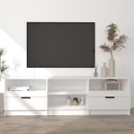 Mobile per TV Bianco Lucido 150x33,5x45cm Legno Ingegnerizzato