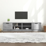 Mobili TV 2 pz Grigio Cemento 80x35x36,5cm in Legno Multistrato