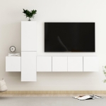 Set di Mobili Porta TV 5 pz Bianco in Legno Multistrato