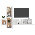 Set di Mobili Porta TV 5 pz Bianco in Legno Multistrato