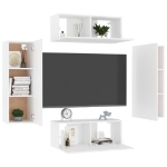 Set Mobili Porta TV 4 pz Bianco in Legno Multistrato