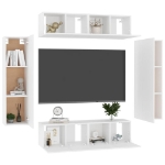 Set Mobili Porta TV 6 pz Bianco in Legno Multistrato