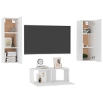 Set Mobili Porta TV 3 pz Bianco in Legno Multistrato