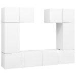 Set di Mobili Porta TV 6 pz Bianco in Legno Multistrato