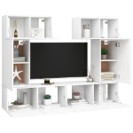 Set di Mobili Porta TV 6 pz Bianco in Legno Multistrato