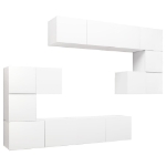 Set Mobili Porta TV 8 pz Bianco in Legno Multistrato