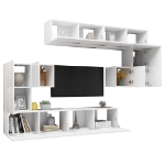 Set Mobili Porta TV 8 pz Bianco in Legno Multistrato