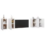 Mobili Porta TV 4 pz Bianchi 30,5x30x60 cm in Legno Multistrato