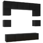 Set di Mobili Porta TV 8 pz Nero in Legno Multistrato