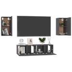 Set Mobili Porta TV 4 pz Grigio in Legno Multistrato