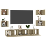 Set di Mobili Porta TV 7 pz Rovere Sonoma in Legno Multistrato