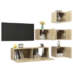 Set di Mobili Porta TV 5 pz Rovere Sonoma in Legno Multistrato