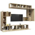 Set Mobili Porta TV 8pz Rovere Sonoma in Legno Multistrato