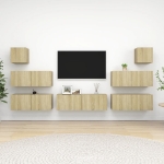 Set di Mobili Porta TV 7 pz Rovere Sonoma in Legno Multistrato