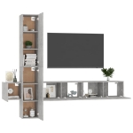 Set di Mobili Porta TV 5 pz Grigio Cemento in Legno Multistrato