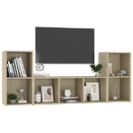 Set Mobile TV 3 pz Rovere Sonoma in Legno Multistrato