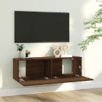 Mobile TV Muro Rovere Marrone 100x30x30cm Legno Ingegnerizzato