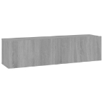 Mobile Muro TV Grigio Sonoma 120x30x30cm Legno Ingegnerizzato