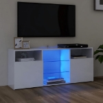 Mobile Porta TV con Luci LED Bianco Lucido 120x30x50 cm