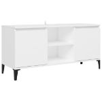 Mobile TV con Gambe in Metallo Bianco 103,5x30x50 cm