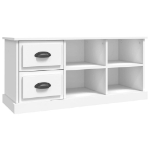 Mobile Porta TV Bianco 102x35,5x47,5 cm in Legno Multistrato