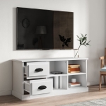 Mobile Porta TV Bianco 102x35,5x47,5 cm in Legno Multistrato