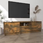 Mobile TV Rovere Fumo 140x35x40 cm in Legno Ingegnerizzato