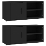 Mobili Porta TV 2 pz Nero 80x31,5x36 cm in Legno Multistrato