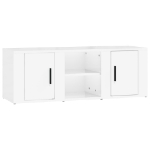 Mobile Porta TV Bianco Lucido 100x31,5x35 cm Legno Multistrato