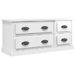 Mobile Porta TV Bianco Lucido 100x35,5x45 cm Legno Multistrato