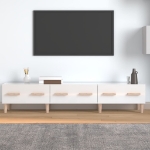 Mobile Porta TV Bianco Lucido 150x34,5x30 cm Legno Multistrato