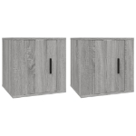 Mobili Porta TV a Parete 2 pz Grigio Sonoma 40x34,5x40 cm