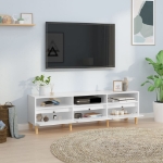 Mobile Porta TV Bianco Lucido 150x30x44,5 cm Legno Multistrato