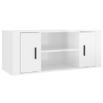 Mobile Porta TV Bianco Lucido 100x35x40 cm in Legno Multistrato