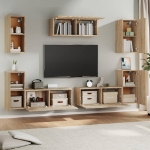 Set di Mobili Porta TV 7 pz Rovere Sonoma in Legno Multistrato