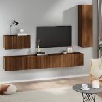 Set Mobili Porta TV 4 pz Rovere Marrone in Legno Multistrato