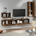 Set Mobili Porta TV 4 pz Rovere Marrone in Legno Multistrato