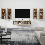 Set di Mobili Porta TV 6 pz Rovere Sonoma in Legno Multistrato