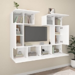 Set di Mobili Porta TV 6 pz Bianco in Legno Multistrato