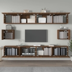 Set Mobili Porta TV 6 pz Rovere Marrone in Legno Multistrato