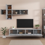 Set di Mobili Porta TV 7 pz Grigio Sonoma in Legno Multistrato