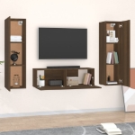 Set Mobili Porta TV 3 pz Rovere Marrone in Legno Multistrato