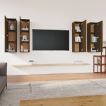 Mobili TV 4 pz Rovere Marrone 30,5x30x110 cm Legno Multistrato