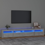 Mobile Porta TV con Luci LED Grigio Cemento 240x35x40 cm