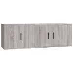 Set Mobili Porta TV 2 pz Grigio Sonoma in Legno Multistrato